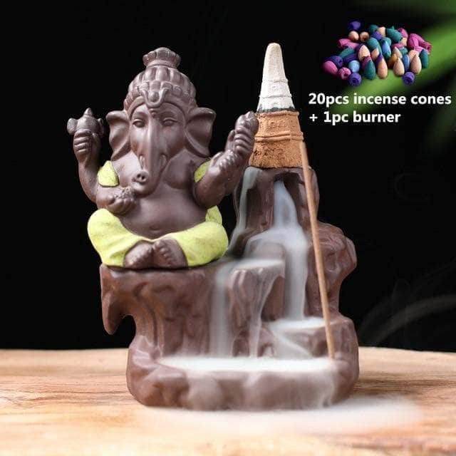 Ganesha Backflow Incense Burner Incense Waterfall