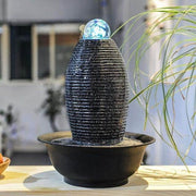 Rock Falls Tabletop Fountain With LED Incense Waterfall