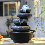 Rock Falls Tabletop Fountain With LED Incense Waterfall