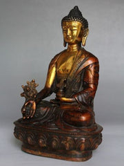 Tibetan Brass Buddhism Bodhisattva Shakyamuni Buddha Statue