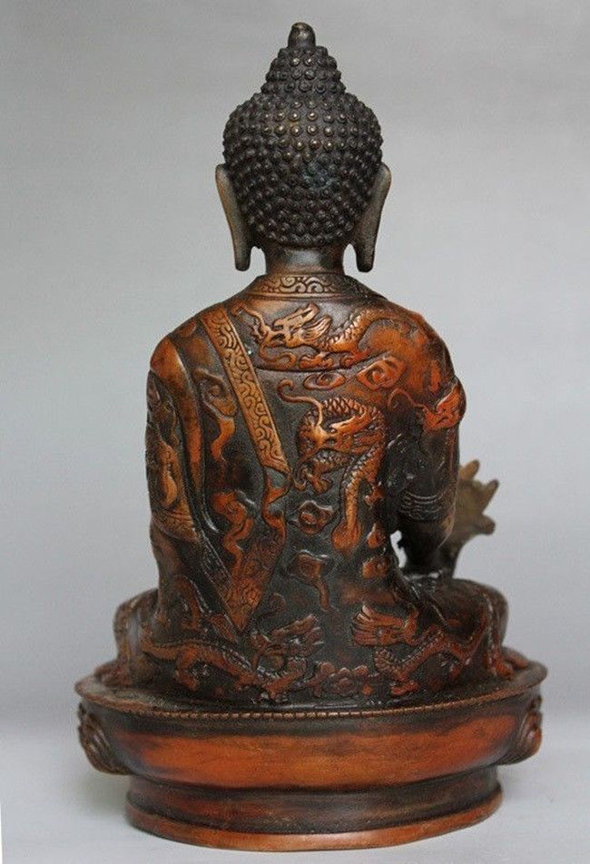 Tibetan Brass Buddhism Bodhisattva Shakyamuni Buddha Statue